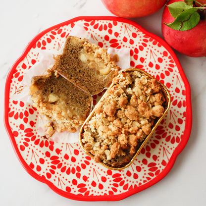 Hojicha Miso Caramel Apple Crumb Cake