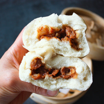 Vegan Cha Siu Bao (BBQ Roast Vegan "Pork" Buns) - 4 pcs